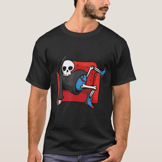 Grimischer Sensenmann Halloween T-Shirt (Vorderseite)