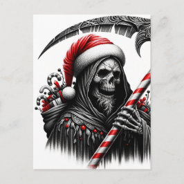 Grimischer Sensenmann Horror Weihnachten Postkarte