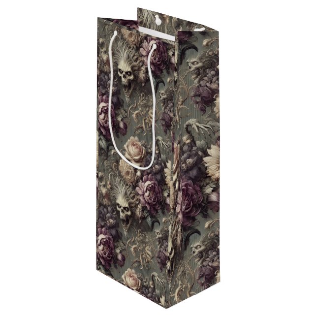 Grimm des Rabiden Specter - Gotik Viktorianisch Geschenktüte Für Weinflaschen (Vorderseite Schrägansicht)