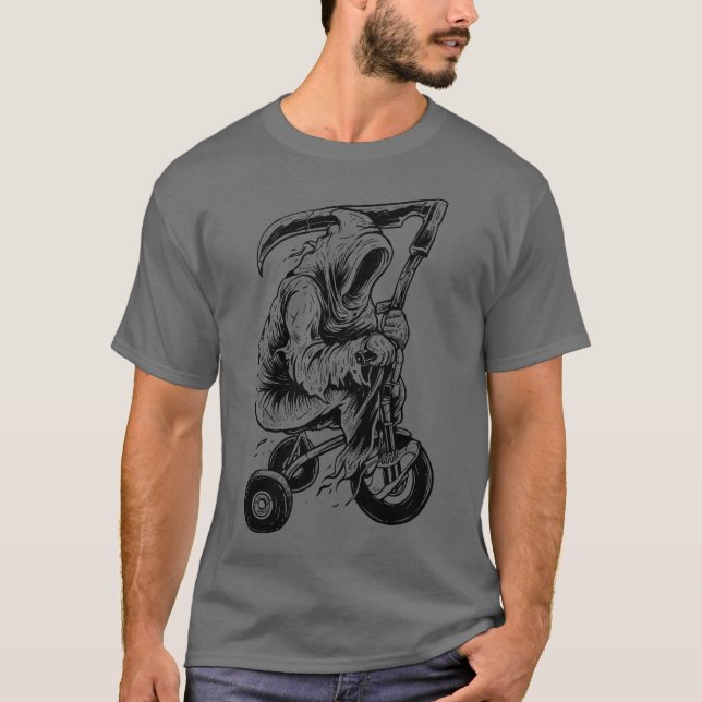 Grimm-Sensenmann-Biker T-Shirt (Vorderseite)