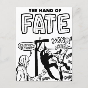 Grimm Sensenmann Man Holding Back Time Comic Art Postkarte