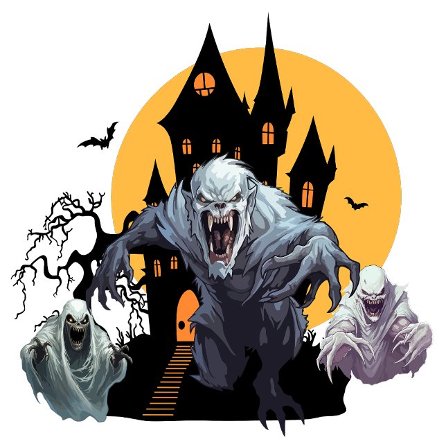 Grimmige Grinning Ghosts Sweatshirt (Amidst the fog, haunted souls awaken to haunt.)