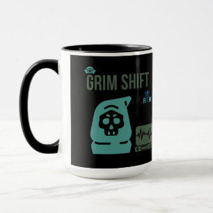 Grimmige-Schicht-Krankenschwester- 15 oz Dunkler-H Tasse