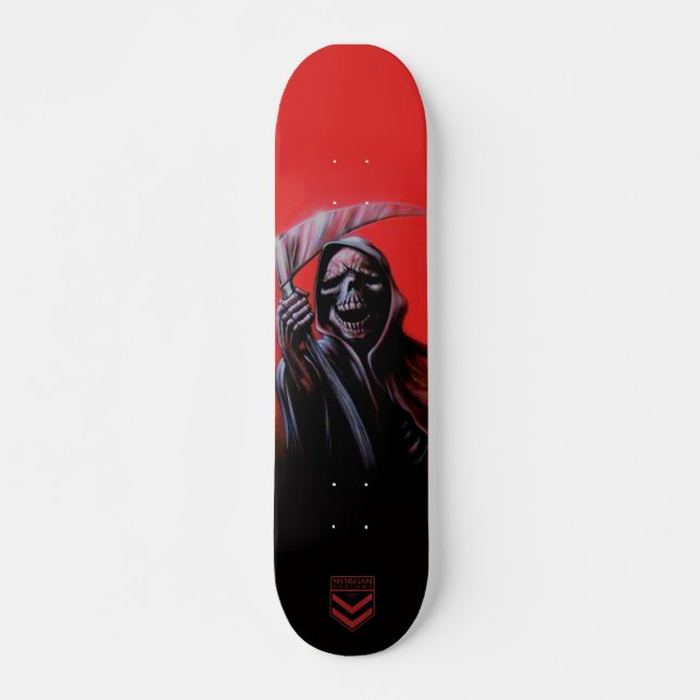 Grimmige Sensenmann-Skate-Plattform durch Skateboard (Vorne)