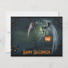 Grimmige Sensenmanngraveyard-Halloween-Einladung Einladung