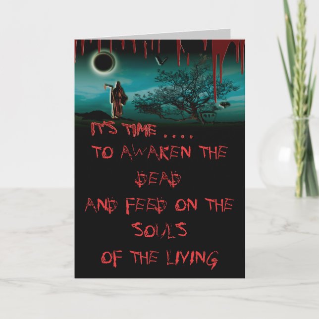 Grimmiger Sensenmann blutige Halbwalkkarten Karte (Vorderseite)