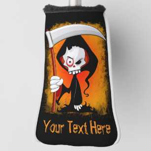 Grimmiger Sensenmann Cartoon Wasserflasche Golf Headcover