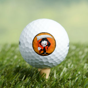Grimmiger Sensenmann Cartoon Wasserflasche Golfball