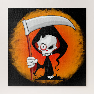 Grimmiger Sensenmann Cartoon Wasserflasche Puzzle