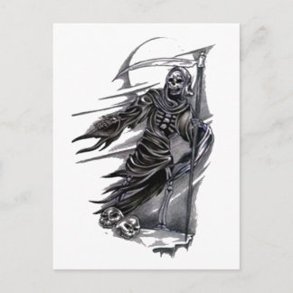 Grimmiger Sensenmann, der Soule nimmt Postkarte