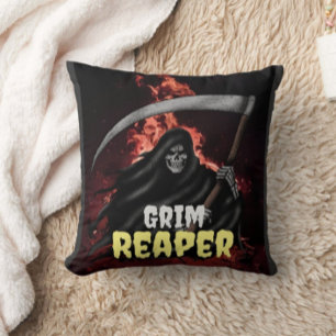Grimmiger Sensenmann Feuer Inferno Halloween Custo Kissen