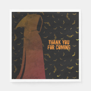 Grimmiger Sensenmann gedeckte, graue Illustration Serviette