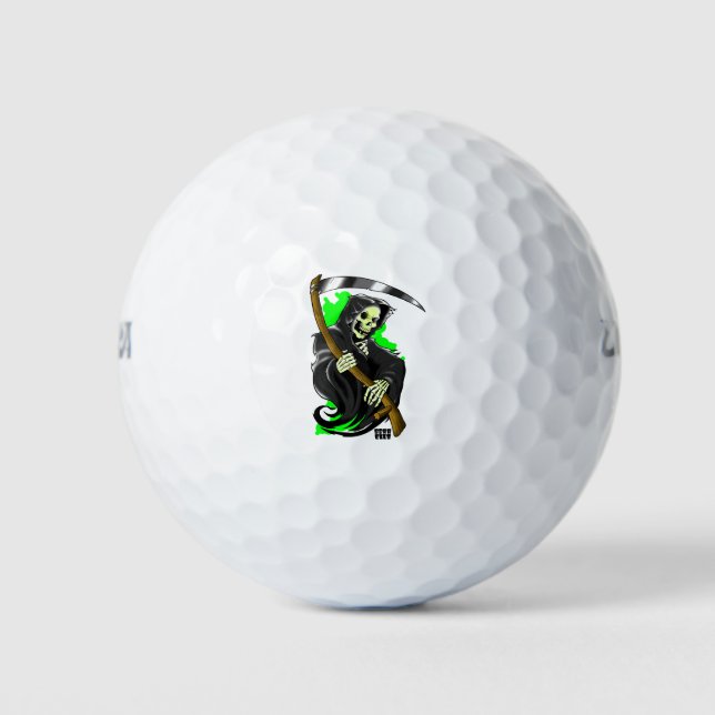 Grimmiger Sensenmann Golfball (Vorderseite)