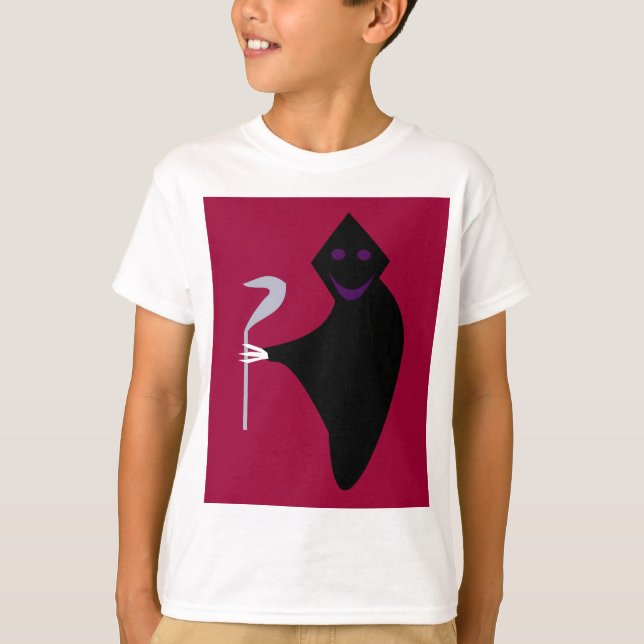 Grimmiger Sensenmann Halloween Kids T Shirt (Vorderseite)