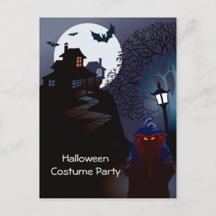 Grimmiger Sensenmann Halloween KostümParty Einladu Einladungspostkarte