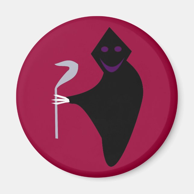 Grimmiger Sensenmann Halloween Magnet (Vorne)