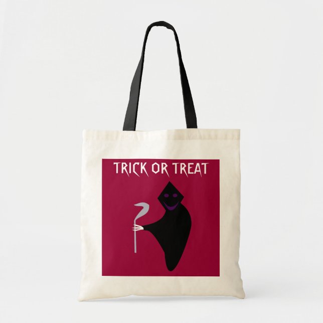 Grimmiger Sensenmann Halloween Trick oder Treat Ba Tragetasche (Vorne)