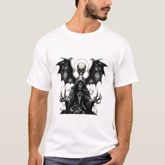 Grimmiger Sensenmann mit Bat Wings and Candles - D T-Shirt