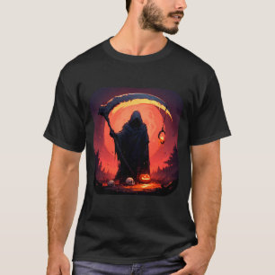 Grimmiger Sensenmann mit Halloween Pumpkin und Vol T-Shirt