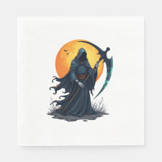 Grimmiger Sensenmann mit Scythe - Beängstigendes H Serviette