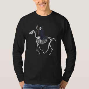 Grimmiger Sensenmann reitet ein Skelett Beängstige T-Shirt