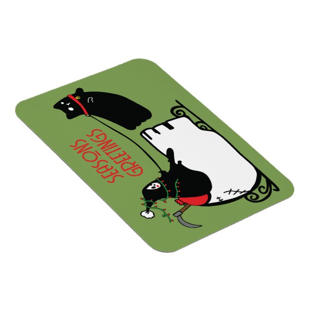 Grimmiger Sensenmann Santa Frohen Festtage Magnet (Rechte Seite)