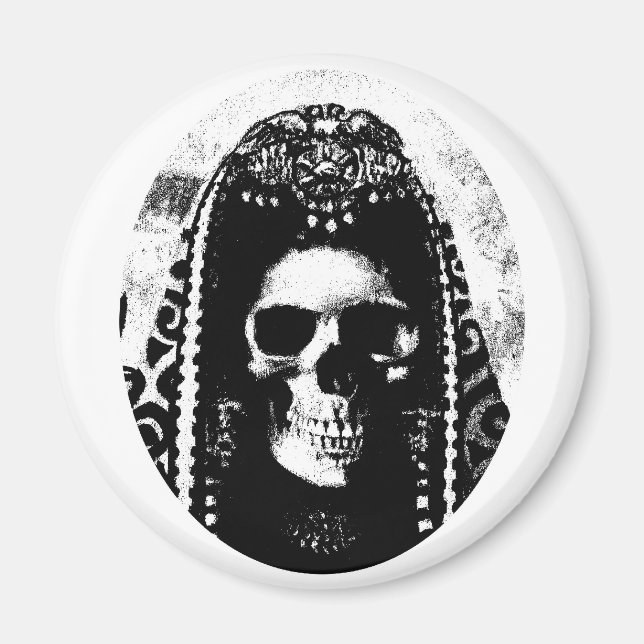 Grimmiger Sensenmann Skull-Design Magnet (Vorne)