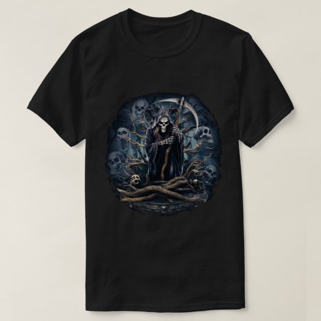 Grimmiger Sensenmann T-Shirt (Design vorne)