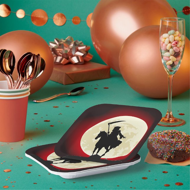 Grimmiger Sensenmann Vollmond Pappteller (Von Creator hochgeladen)