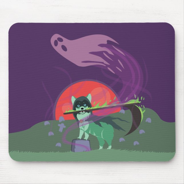 Grimmiger Sensenmann Welpe Mousepad (Vorne)
