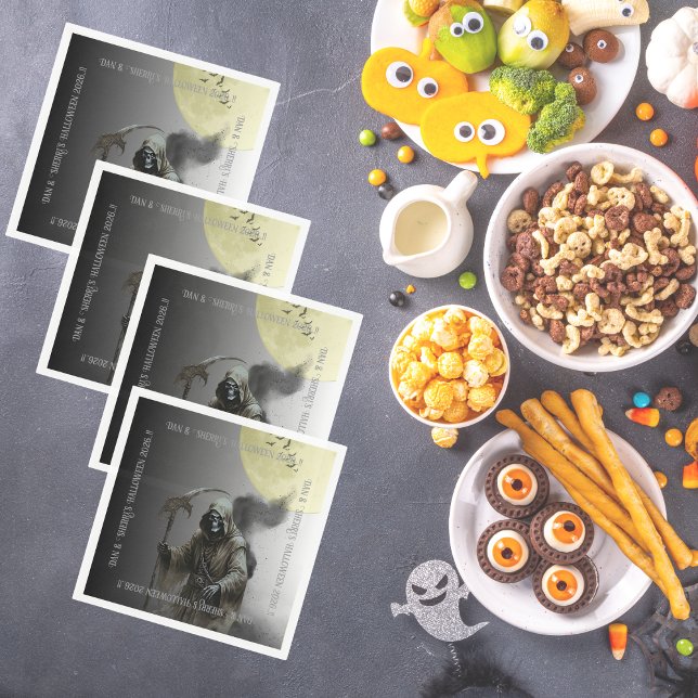 Grimmiges Sensenmann Halloween-Party Serviette (Grim Reaper Halloween Party Napkins)