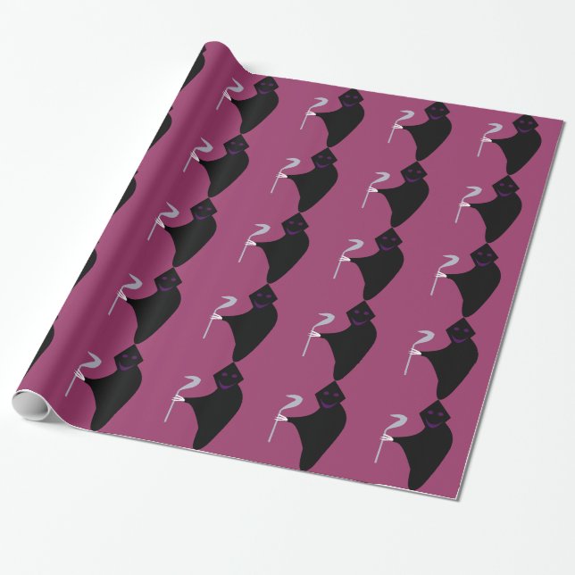 Grimmiges Sensenmann Halloween Wrapping Paper Geschenkpapier (Ungerollt)