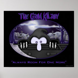 Grimmiges Sensenmann Kilroy Plakat