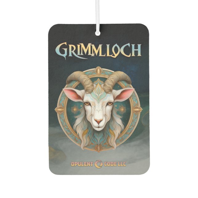 Grimmloch-Ziegen-Emblem Fantasy-RPG Autolufterfrischer (Vorderseite)