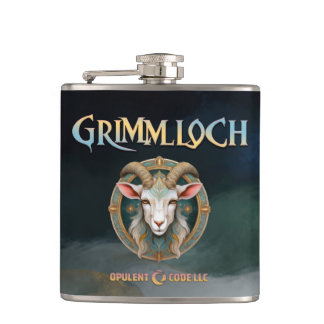 Grimmloch-Ziegen-Emblem Fantasy-RPG Flachmann