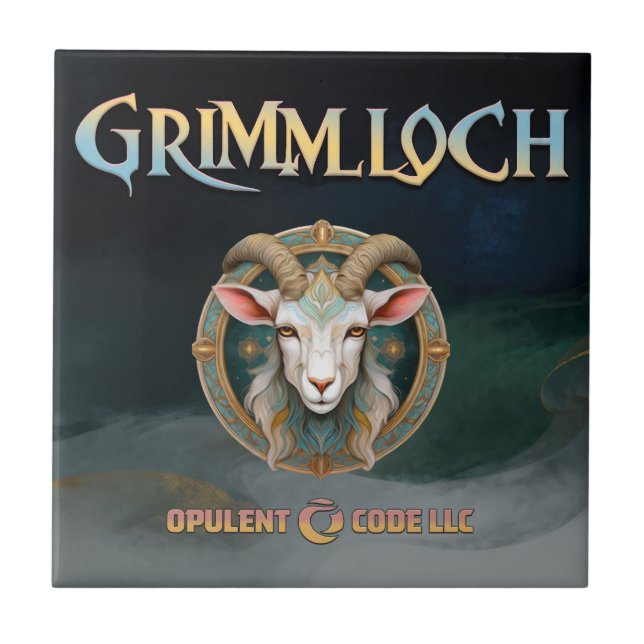 Grimmloch-Ziegen-Emblem Fantasy-RPG Fliese (Vorderseite)