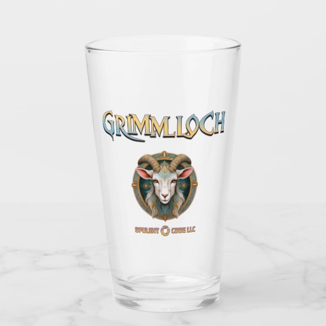 Grimmloch-Ziegen-Emblem Fantasy-RPG Glas (Vorderseite)