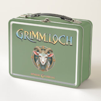 Grimmloch-Ziegen-Emblem Fantasy-RPG Metall Brotdose