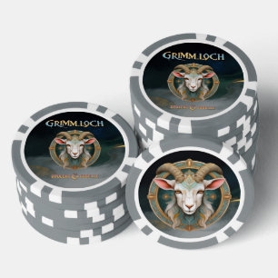 Grimmloch-Ziegen-Emblem Fantasy-RPG Pokerchips