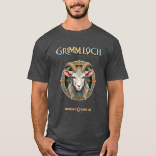 Grimmloch-Ziegen-Emblem Fantasy-RPG T-Shirt