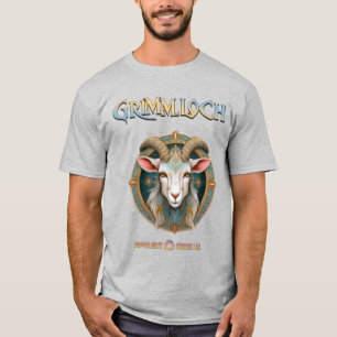 Grimmloch-Ziegen-Emblem Fantasy-RPG T-Shirt