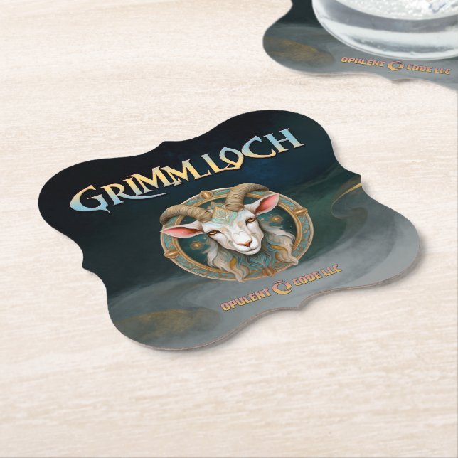 Grimmloch-Ziegen-Emblem Fantasy-RPG Untersetzer (angewinkelt)