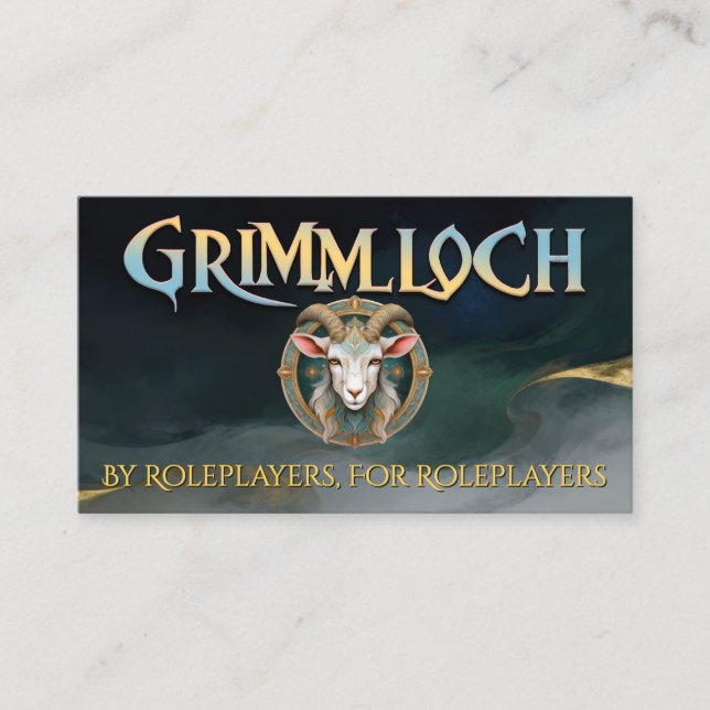 Grimmloch-Ziegen-Emblem Fantasy-RPG Visitenkarte (Vorderseite)