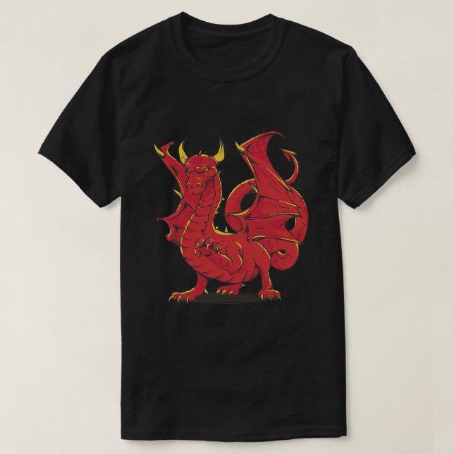 Grimmy Red Dragon Chinesisch Red T-Shirt (Design vorne)