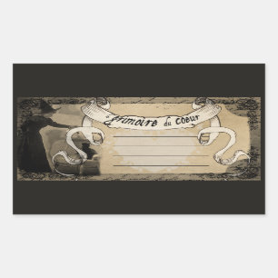 GRIMOIRE DU COEUR ETIKETT RECHTECKIGER AUFKLEBER