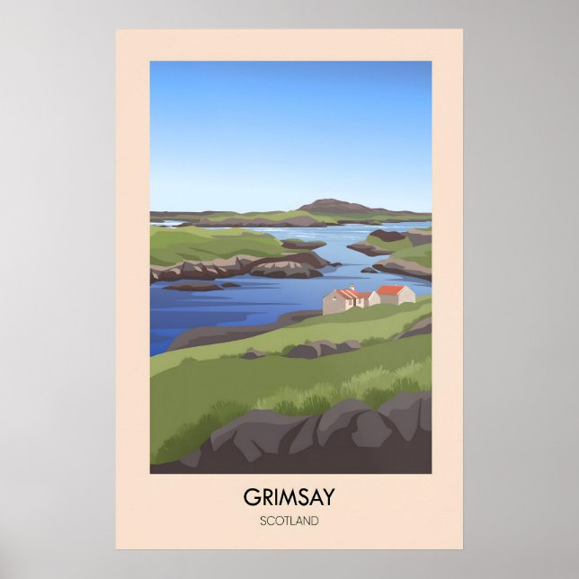 Grimsay Schottland Reiseplakat Poster (Vorne)