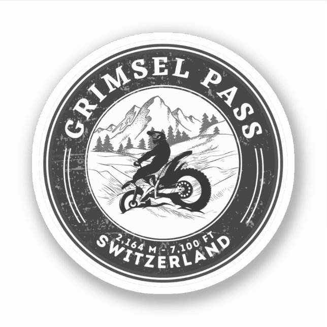 Grimsel-Pass - Schweizer Alpen - Motorradtour Aufkleber (Vorderseite)