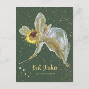 Grimshaw Fairy Birthday Wishing stars CC1231  Postkarte