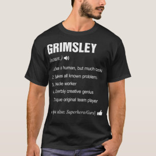 Grimsley Name Definition Retro Family Funny T-Shirt