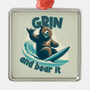Grin and Bear Ornament Aus Metall